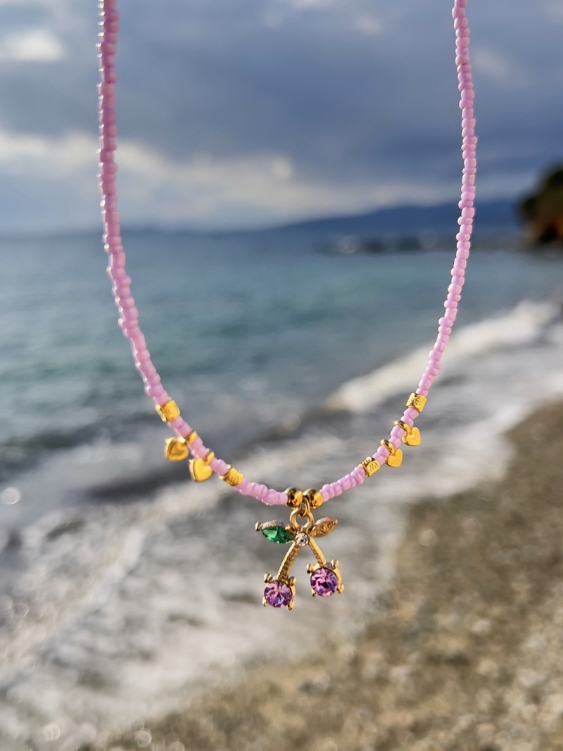 Purple Cherry Necklace