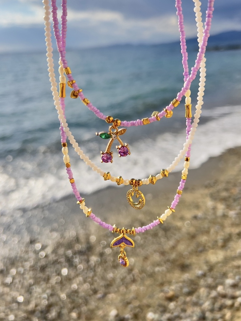 Purple Cherry Necklace