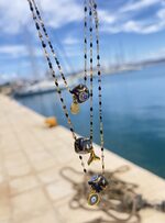 Black & Gold Cube Necklace