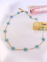 Blue Daisy Necklace