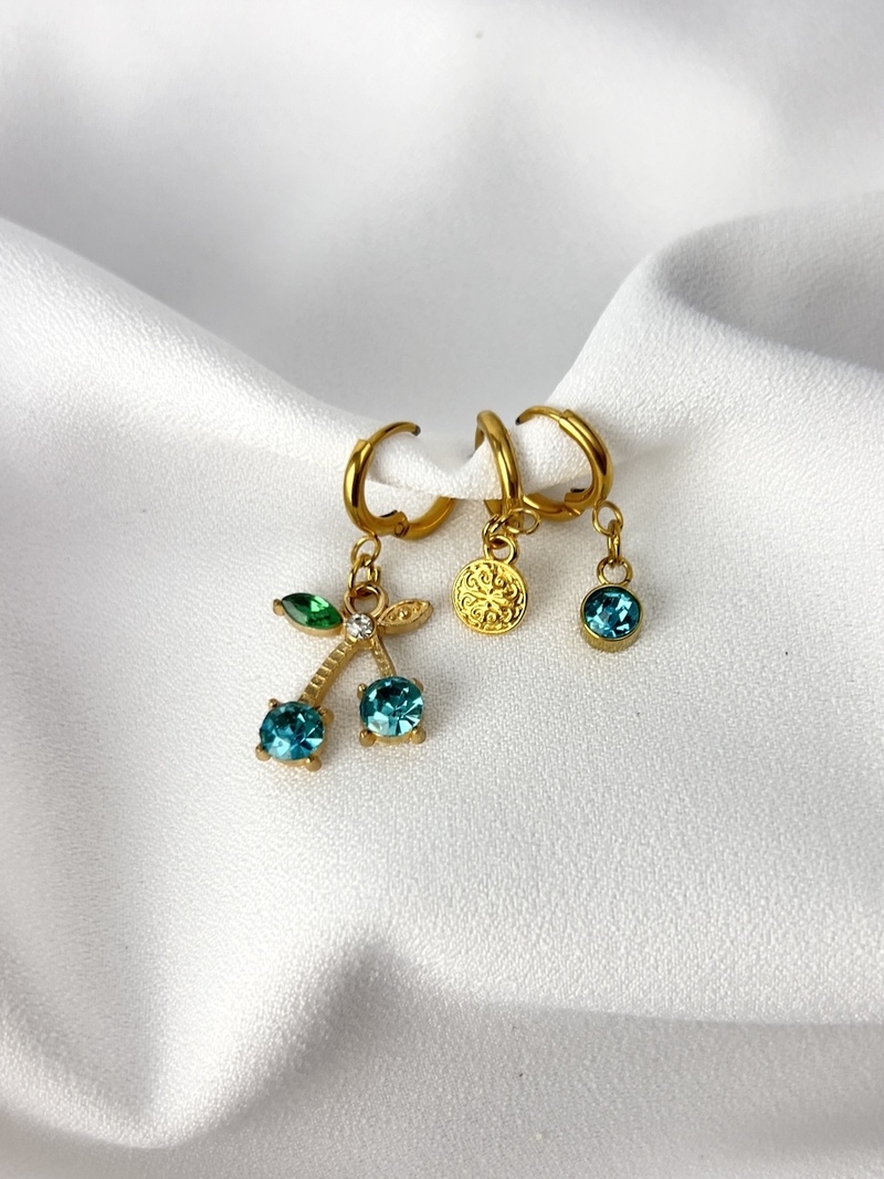 Turquoise Cherry Hoops