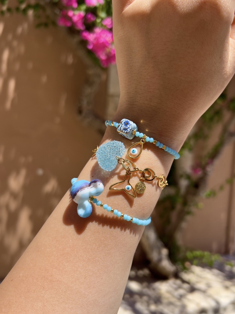 Baby Blue Mickey & Hearts Bracelets