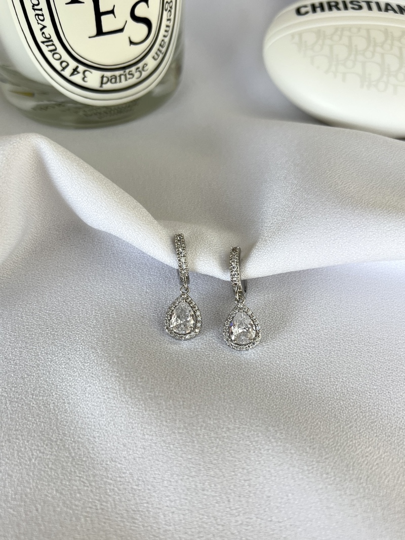 Silver Crystal Teardrop