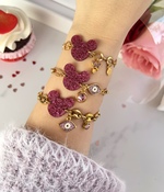 Pink Glitter Mickey Bracelets