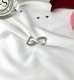 Heart Silver Hoops