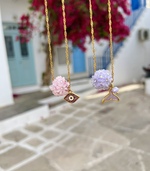 Pink & Lilac fleur Necklace