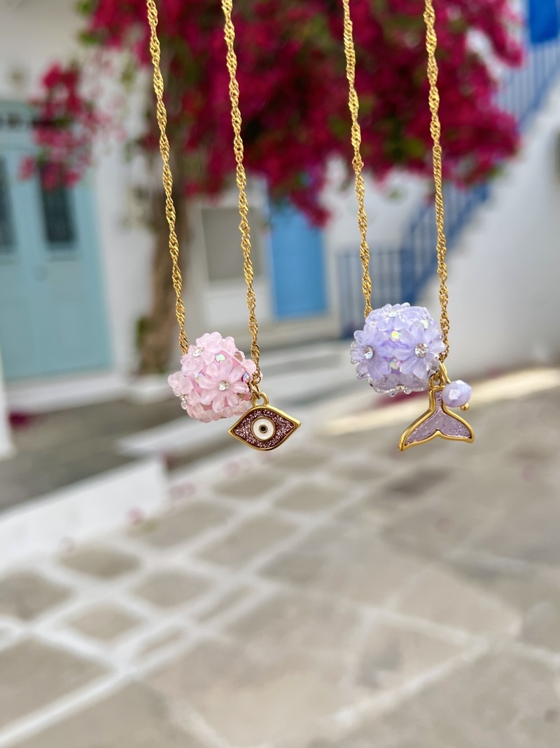 Pink & Lilac fleur Necklace