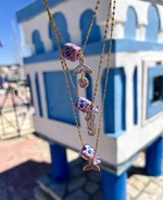 Lilac Ceramic Cubes Necklace