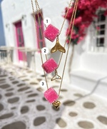 Fuchsia Sugar Cube Necklace - Image 2