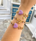Lilac Sparkly Hearts Bracelets