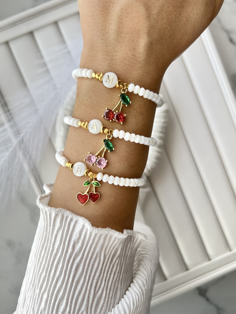 Initial Cherry Bracelets