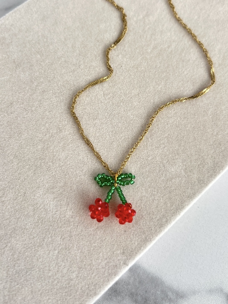 Cherry Bead Necklace