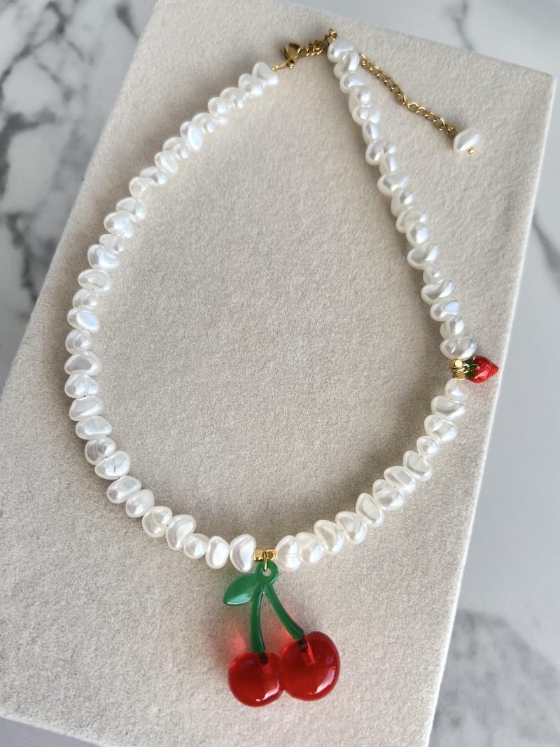 Cherry cream Necklace