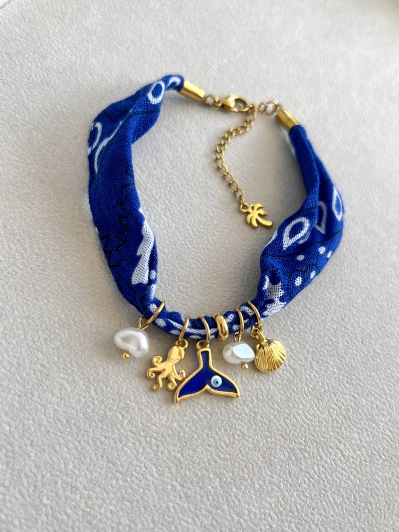 Navy Bandana Anklet
