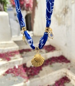 Navy Bandana Necklace