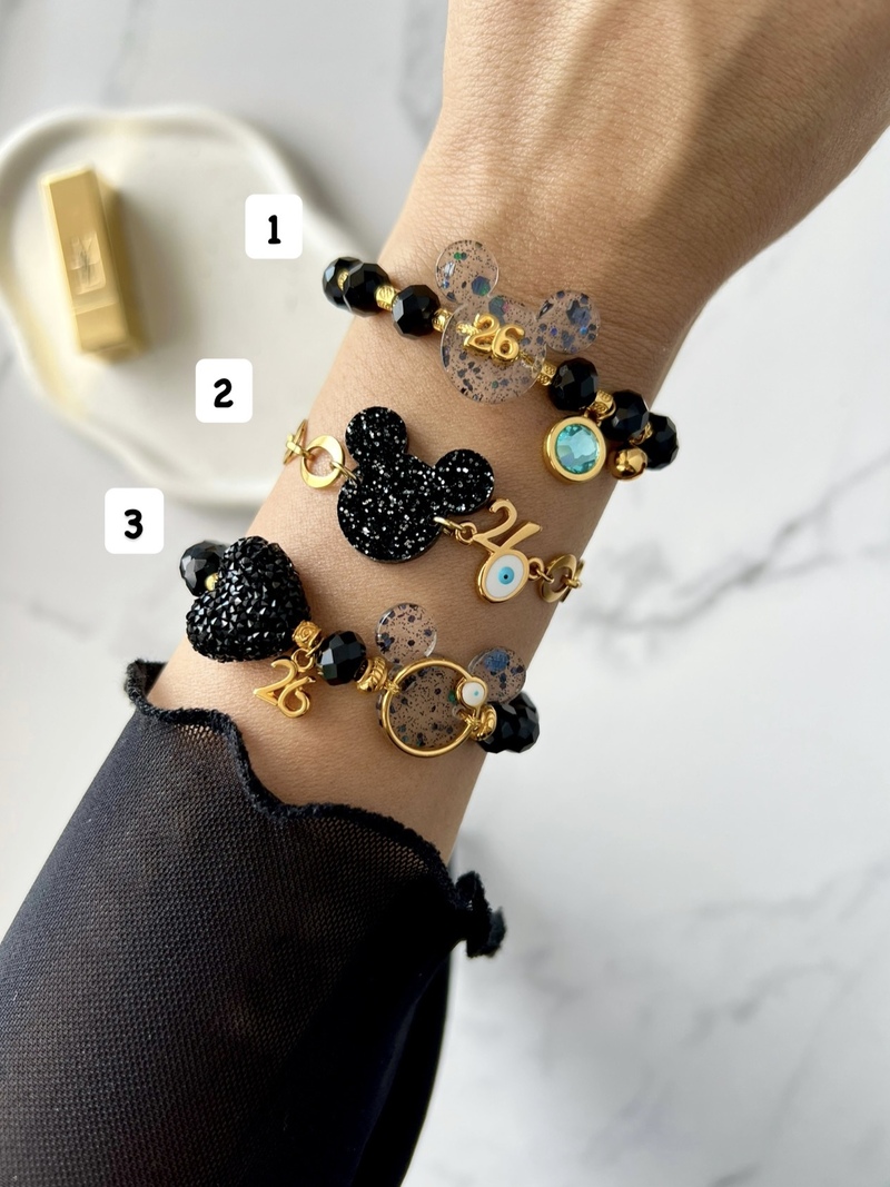 Black Christmas Mickey Bracelets