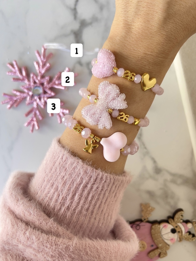 Pink Christmas Bracelets