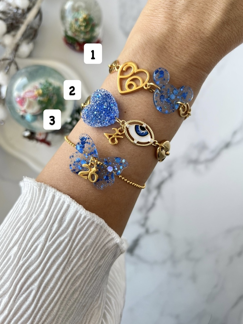 Blue Christmas Mickey Bracelets