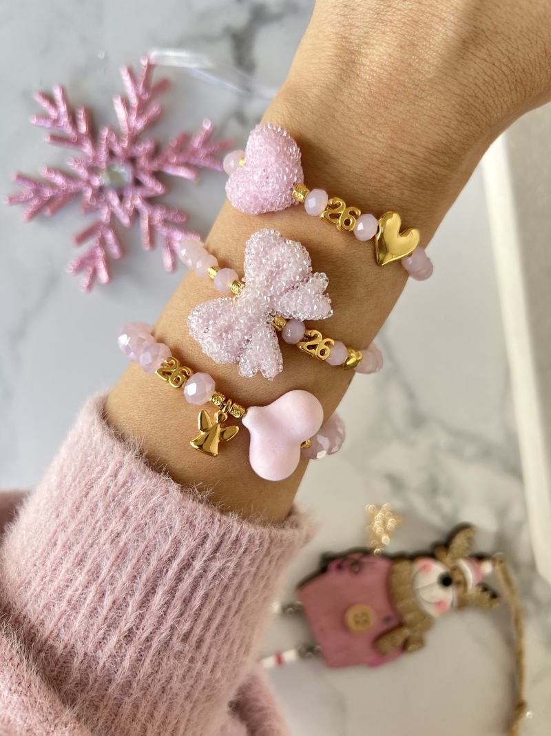 Pink Christmas Bracelets