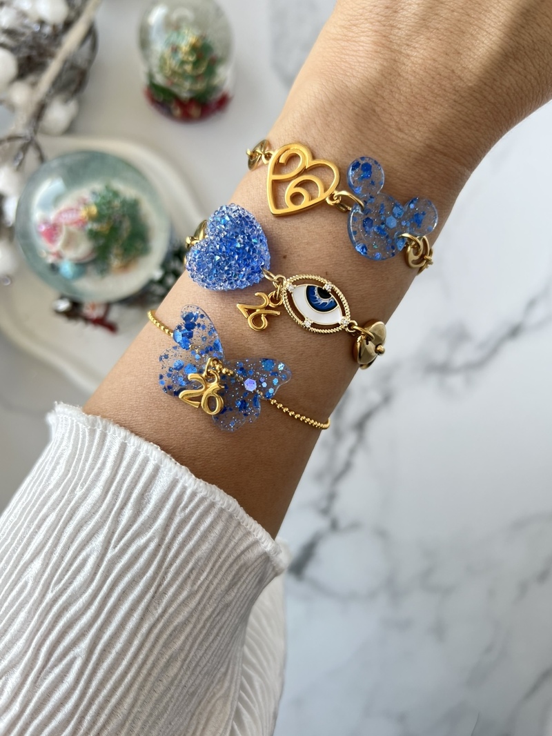Blue Christmas Mickey Bracelets