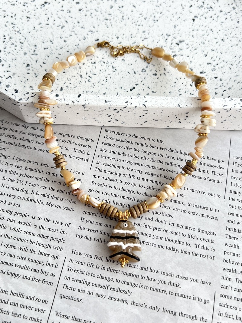 Beige Fishie Necklace